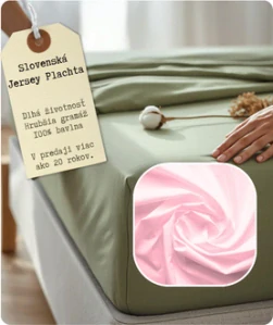 Poctivá Jersey Plachta RUŽOVÁ - Rôzne rozmery