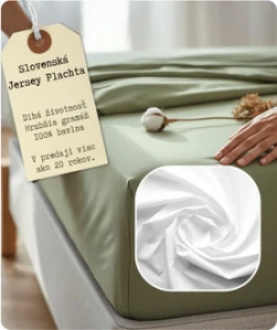 Poctivá Jersey Plachta BIELA - Rôzne rozmery
